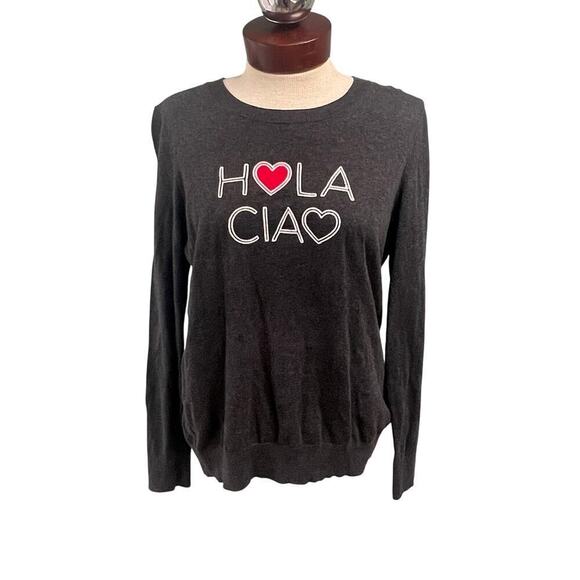 Banana Republic Sweaters - Banana Republic Hola Ciao Knit Heart Sweater Size Medium Soft Essential